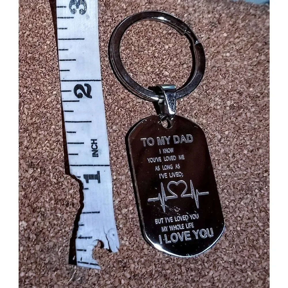 Stainless Steel Dad Gift Keychain